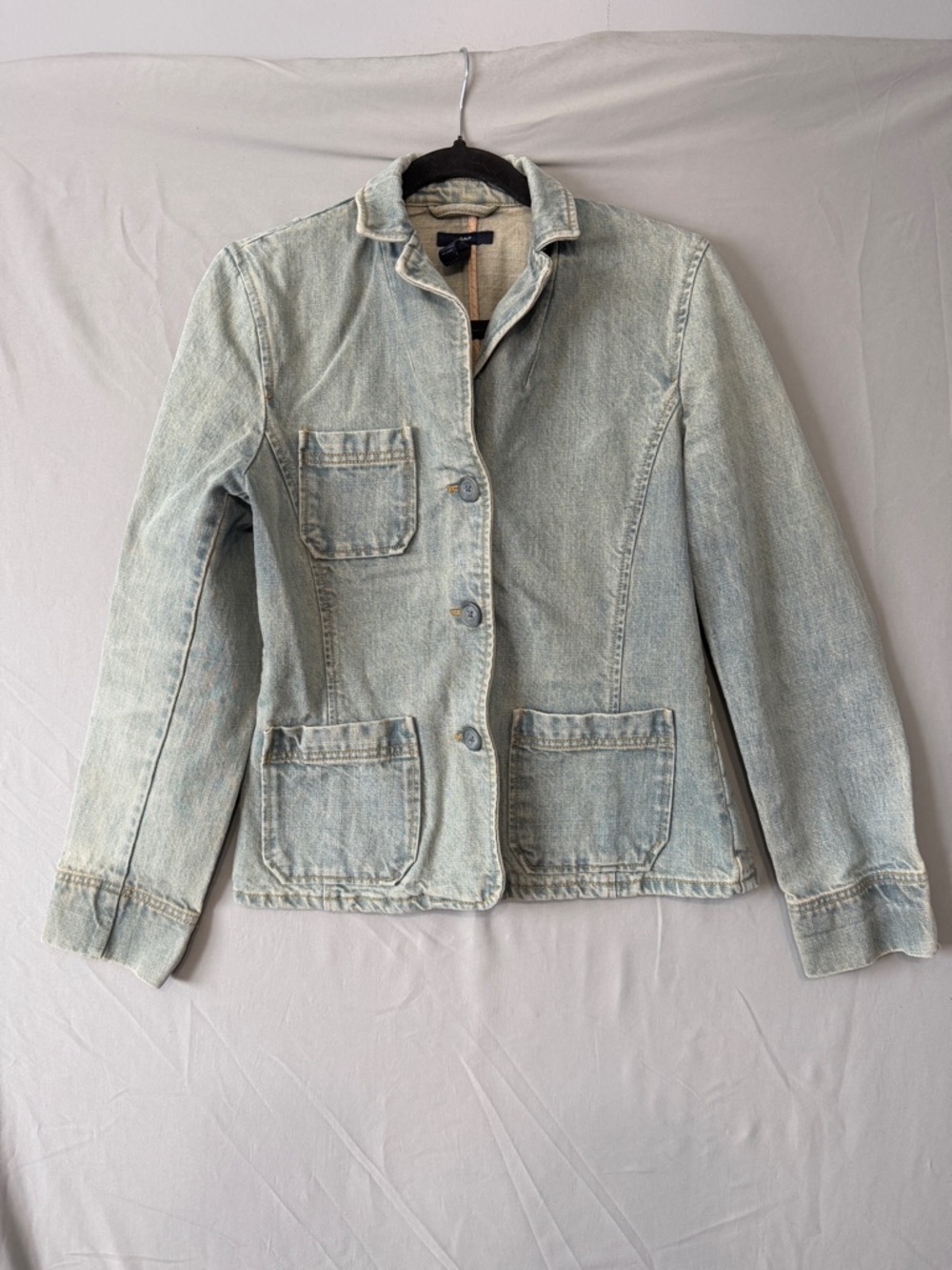 GAP Washed Light Blue Denim Blazer